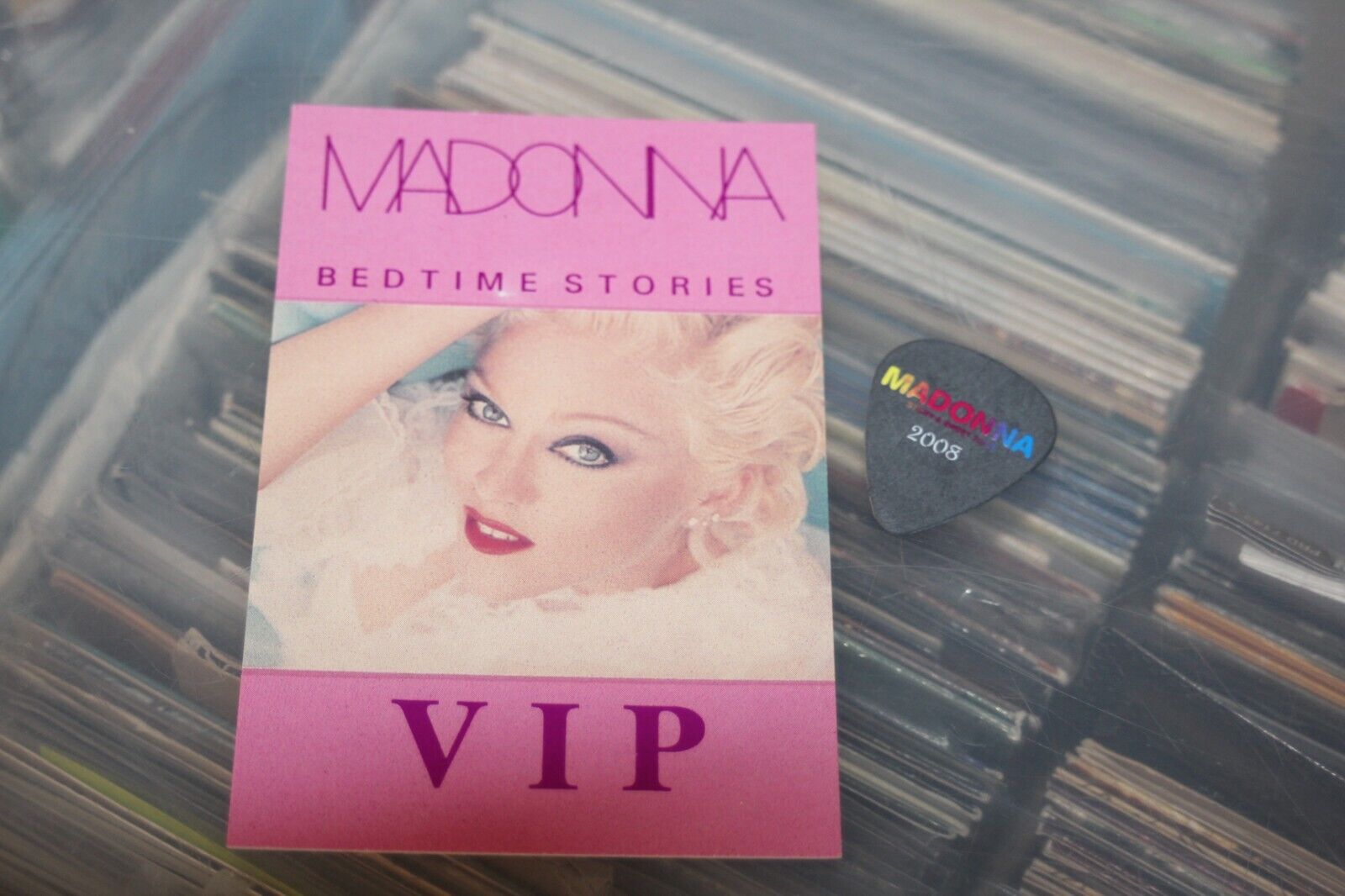 Madonna   / Guitar Pick + Backstage Pass / Collection #6  - Free Shipping -
