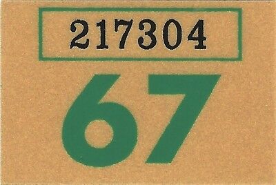 1967 Washington Vinyl Sticker Decal -car/passenger License Plate Reg.tab Tag-new