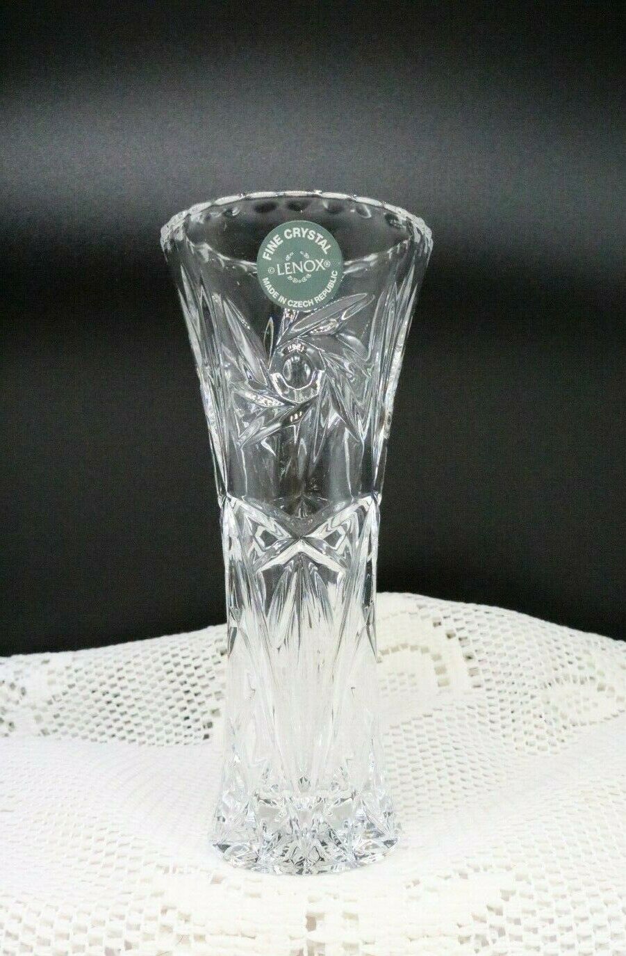 Lenox Fine Crystal 6 Inch Bud Vase Made In Czech Republic