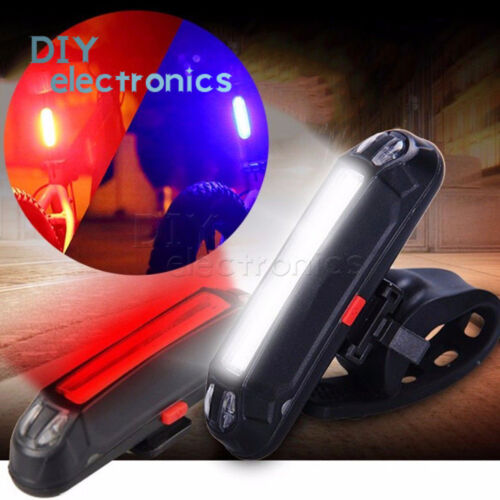 Usb Rechargeable Cob Led Bike Cycling Mtb Bike Front Rear Tail Light Taillight
